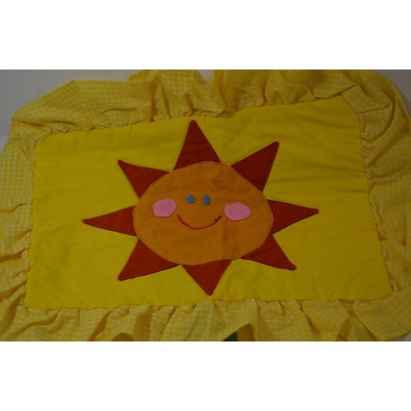 Quilted Baby Blanket 1975 Sunshine Yellow Kids Pillow Case Bedding Charlene - Picture 2 of 10